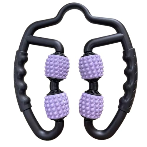 4 Wheels Foam Roller Muscle Massager for Leg Neck Hand Arm,Trigger Point Muscle Relax Massager Indoor Sports Yoga Bodybuilding Equipment (Purple) - color: Purple