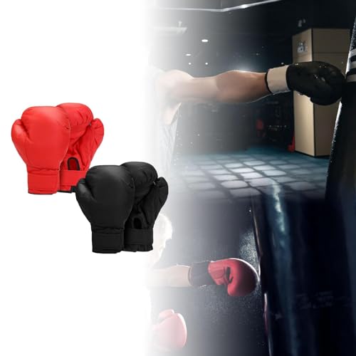2 Pair Boxing Gloves Punching Bag Gloves Hands Protection Comfortable Punch Mitts Sparring Gloves PU Leather for Grappling