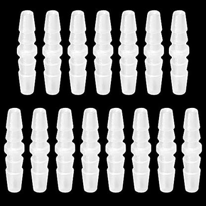 Feelers 1/4" x 1/4" Plastic Hose Barb Fitting 15 Pack, Equal Barbed Splicer Connector, Straight Union Adapter for Aquarium, Air Line, Fuel Line, Liquid Transfer