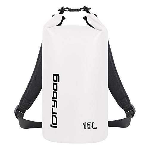 Dry Bag for Kayaking Waterproof 2L/5L/10L/15L/20L, Small Dry Sack Waterproof Bag for Boating - color: white, size: 15L