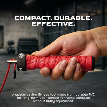 WOD Nation Weight Jump Rope for Men & Women, 1LB Adjustable Heavy Speed Rope with Removable Handle Weights, Dual Cables for Cross Training, Cardio, Home Workouts Adult Fitness Jump Rope - color: Red