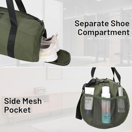 BESMART Gym Bags for Men with Side Pocket，38L Large Sports Gym Duffle Bag - color: Navy Blue With Tpu Pocket