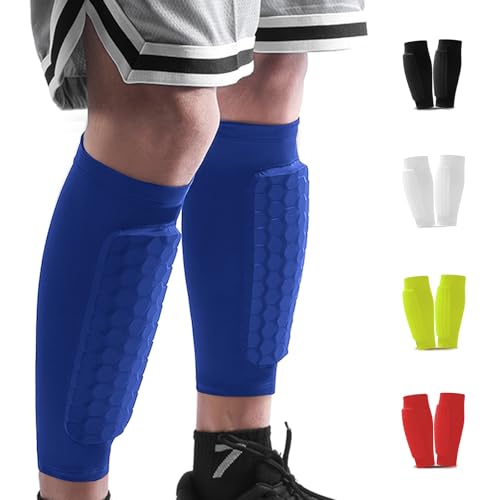 BIRDDIE Soccer Shin Guards Shin Pads for Kids Youth Adult - color: Blue, size: Large