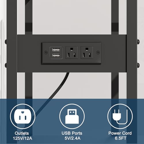 Urban Deco 55-75 Gallon Fish Tank Stand with Power Outlets, 900LBS Capacity Aquarium Stand, Metal Fish Tank Stand Dual-Layer Design Terrarium Stand, Black