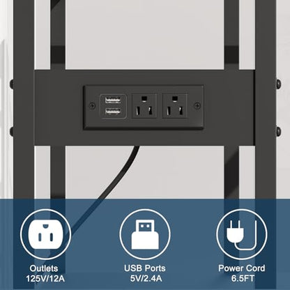 Urban Deco 55-75 Gallon Fish Tank Stand with Power Outlets, 900LBS Capacity Aquarium Stand, Metal Fish Tank Stand Dual-Layer Design Terrarium Stand, Black
