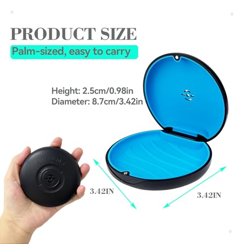 2 Pack Retainer Case with Vent Hole, Compatible with Invisalign - color: Black Blue