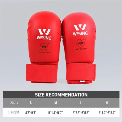 Wesing WKF Sparing Karate Gloves Without Thumb Protection Blue Red - color: Blue, size: X-Large