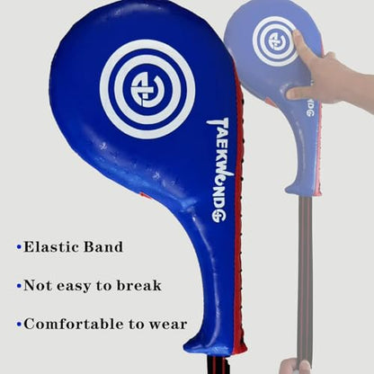 Taekwondo Kick Pads, Durable Upgraded Leather, Taekwondo Training Equipment - color: BLUE