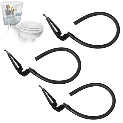 3 Pack Toilet Refill Tube and Clip Replacement, Toilet Repair Kit Inside Tank Compatible with 100, 200, 200A, 400A and Most Other Valves, 9.65” Length, Rubber and Plastic (Black) - color: Black