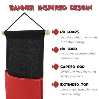 RUNROLE 2 Pack Narrow Fish Extenders - Single 1 Pocket Hanging Storage Organizer, 8 Inch Width to Right Fit the Cabin Door, Easily Customize, 2026 & 2027 FE for Gift Exchanges and Pixie Dust