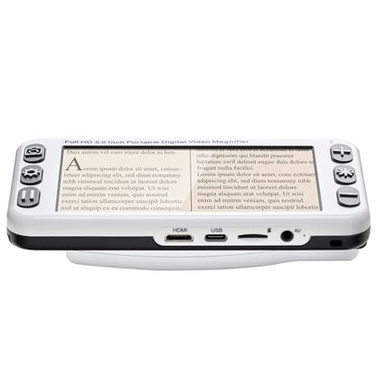 VEVOR Portable Digital Magnifier, 5-inch HD Electronic Video Magnifier for Low Version, 2X - 48X Electronic Reading Aid with 13MP Near & Far Dual Lens, 26 Color Mode, AV/HDMI Output & Foldable Handle