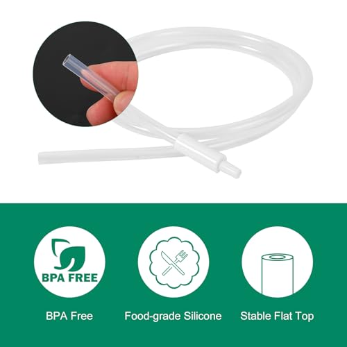 4pcs Replacement Tubing for Elvie Stride Pump, Silicone Breast Pump Tubing with Tube Connectors Replacement Parts for Elvie Stride, BPA-Free & Easy to Clean
