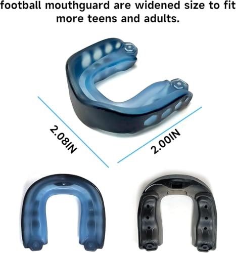2 Pack Football Mouthguard,Sports Mouth Guard with Straps and Case,Youth Football Mouthpiece Mouth Protectionfor Kid&Youths,Youth Mouth Guard Mouthpiece for Boxing,Lacrosse,Basketball,Hockey,MMA - size: Youth