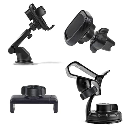 6 Pcs Car Phone Mount Replacement Parts, Tightening Nut for Replacement Car Mount Screw Black Mobile Phone Repair Mounting Bracket for 17mm Ball Joint Fixed Adapter Ring