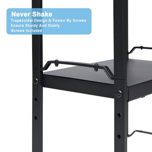 X-cosrack 25.5 Inches 2 Pack Expandable Cabinet Shelves, Stackable Shelf Organizer for Kitchen Cabinet Countertop Storage, Adjustable Counter Cupboard Pantry Organizer Shelf Rack Stand Riser, Black