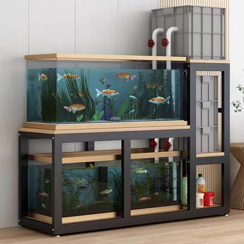 Three-tier Fish Tank Stand, Reinforced Steel Frame, Non-slip Foot Pads, Metal Plant Rack, Suitable for Living Rooms and Offices(Black,130cm/51in) - color: Black, size: 130cm/51in