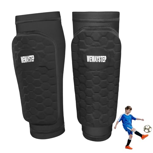 Soccer Shin Guards for Kids Adult, Calf Compression Sleeve - color: Black, size: 3X-Small