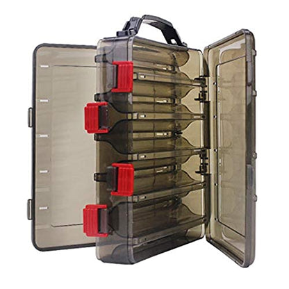 Fishing Lure Tackle Box, Fishing Tackle Storage Trays, Double Sided 10 Compartments Waterproof, Organizer Case Boxes Containers, for Vest Casting Fly Fishing