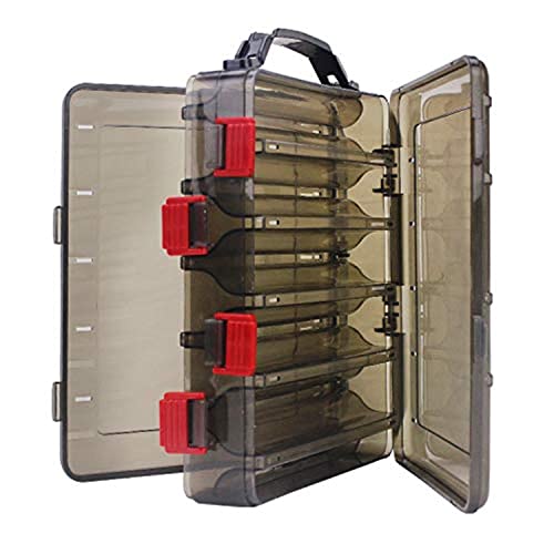 Fishing Lure Tackle Box, Fishing Tackle Storage Trays, Double Sided 10 Compartments Waterproof, Organizer Case Boxes Containers, for Vest Casting Fly Fishing