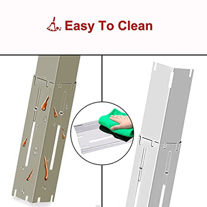 Universal Grill Heat Plates Heat Tents Heat Shields for Gas Grill, Adjustable Barbecue BBQ Grill Flame Tamers Burner Covers Heat Deflectors, Stainless Steel Gas Grill Replacement Parts, 4-Pack - color: 4-Pack