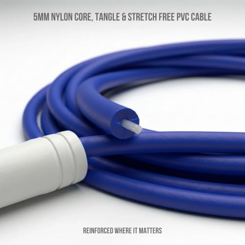 Elevate Rope Jump Rope for Men & Women, 5mm PVC Cable, 10 ft Adjustable - color: Royal Blue