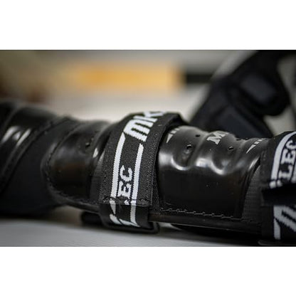 MyLec MK5 Street/DEK Shin Pad, Lightweight & Durable Hockey Accessories, 360° Straps, Hard Front Shells, Breathable Material, Metatarsal Padding Ice Hockey Shin Guards, Foam Rubber - color: Black, size: 15"