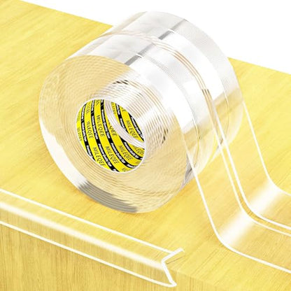 2Pack Clear Edge Protector Strip,1.18in x 16.4FT(32.8FT Total),Sharp Edge Wrap Cover Tape,Self Adhesive Protective Bumper Guards for Cabinet Door Desk Table Furniture,Kitchen Countertop,Waterproof - size: 2Pack x 1.18in x 16.4FT(32.8FT Total)