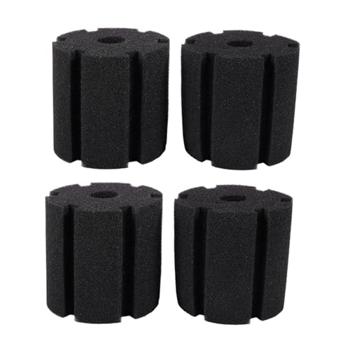 Aquarium Filter Sponge Replacement 4 Pack, Black Aquarium Foam Media for 380 Filter Use, Bio Sponge Pads for Freshwater and Saltwater Displays Replacement