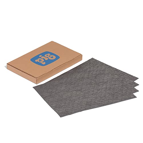 PIG Absorbent Mat Pads with Leak-Proof Backing - 4 Absorbent Spill Pads per Box - 15.5" x 20" - Absorbs up to 29 oz. per Pad - PM50463
