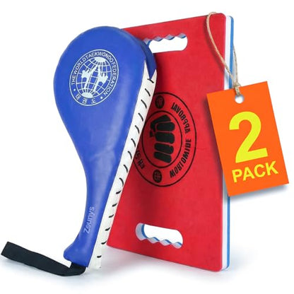 Taekwondo Training Set: Rebreakable Breaking Board & Kick Target Pad - color: red blue