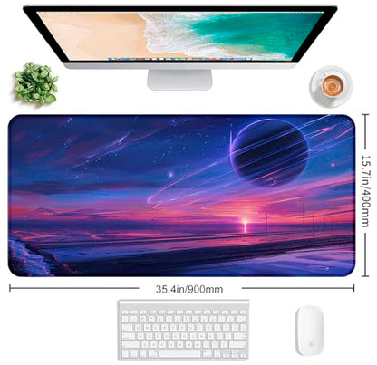 Space Landscape Computer Mouse Pad, XXL Laptop Gaming Mouse Keyboard Pad | The Surface Of The Mouse Pad Is Designed With Fiber Woven Material, And The Base Is Made Of Natural Anti Slip Rubber. - color: Anime Landscape