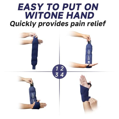 Wrist Ice Pack Wrap for Carpal Tunnel Relief, Gel Ice Packs for Injuries Reusable for Wrist Hand Pain, Hot Cold Compress Brace for Achilles Tendonitis, Tenosynovitis