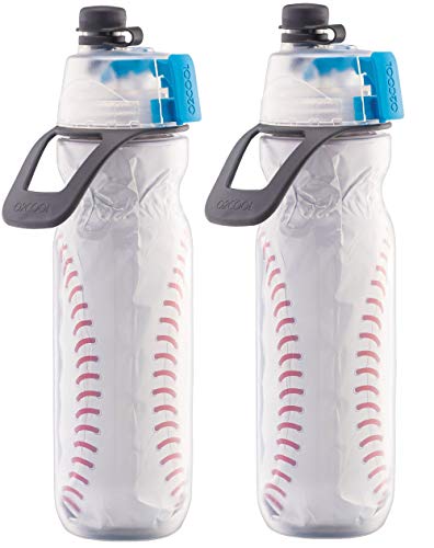 O2COOL Mist N Sip 20 oz Misting Sports Water Bottle 2-Pack Baseball - color: Baseball, style: Baseball