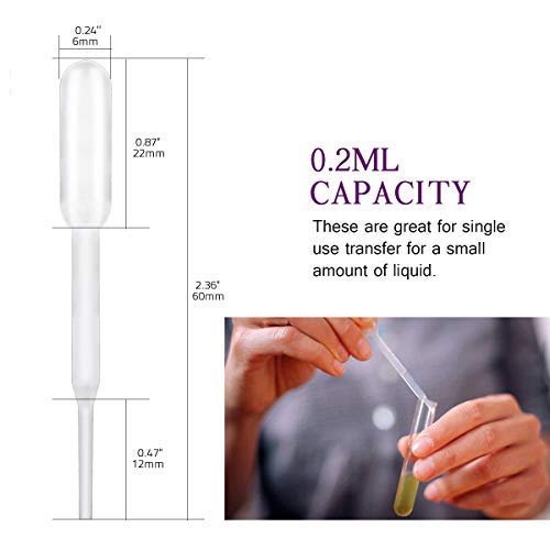 0.2ml Plastic Mini Transfer Pipettes for Liquid Mixture, 350PCS Disposable Dropper - size: 0.2 ml