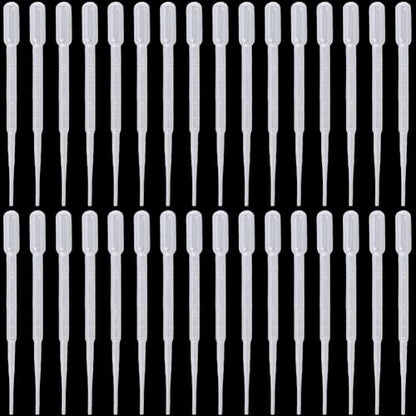 50Pcs 2ML Plastic Dropper Small Dropper Tool White Refillable Clear Essential Oil Laboratory Liquid Calibrated Eye Pipettes for Essential Oils Liquids Resin Activities Crafts Accessories - size: 5.91x0.47 inch(15x1.2cm)