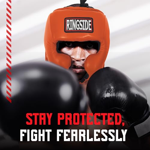 Ringside Competition-Like Boxing Headgear with Cheeks - color: Red, size: Medium