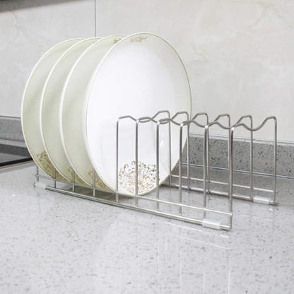 Lid Organizer Pot Lid Organizer Holder Suitable for Bakeware Dish Plate, Cutting Boards, Pots & Pans, Serving Trays, Reusable Containers for Kitchen Countertop (1 Pack)