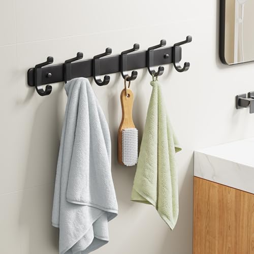 Coat Rack Wall Mount Heavy Duty, Wall Coat Hanger with Hooks, Black 1 Pack - color: Black, size: 1 Pack