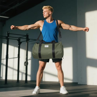BESMART Gym Bags for Men with Side Pocket,38L Large Sports Gym Duffle Bag | Adjustable Strap&Shoe Compartment, Waterproof, Spacious, Wet Pocket, Durable Duffel Bag for Gym,Travel, Fitness,Olive Green - color: Olive Green With Tpu Pocket