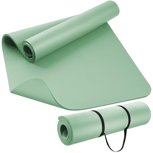 KEEP Extra Thick NBR Yoga Mat for Women & Men, 10mm Thick, 72”x32” Large Exercise Mat with Non-Slip Workout Mat for Yoga, Pilates, Stretching, Meditation – Wide & Cushioned Fitness Mat - color: Green, size: 72”x32”x15mm