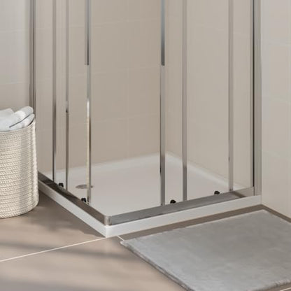 vidaXL Square ABS Shower Base Tray Home Indoor Bath Bathroom Hardware Fixture Part Plumbing Low Threshold Shower Tray Bath Pan Base White - color: White, size: 31.5" x 31.5"