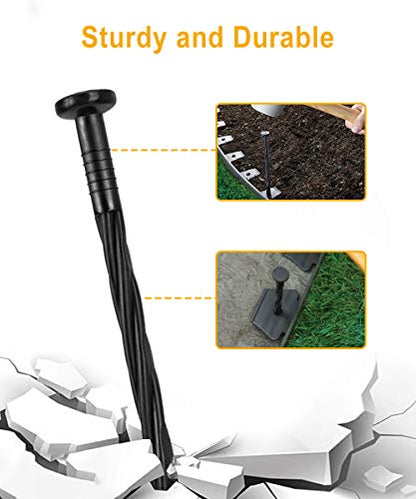 100-Pack-8 Inch Plastic Landscape Stakes, Spiral Nylon Landscape Anchoring Spikes，Edging Spikes for Paver Edging, Weed Barrier, Artificial Turf & More - size: 100-pack