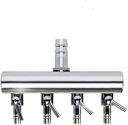 4-Way Aquarium Air Flow Control Lever Valve Chromium Copper Distributor Fish Tank Splitter Pump Accessories 1Pcs