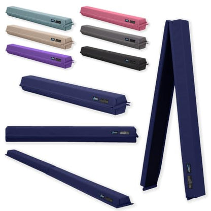 Z-Athletic Gymnastics Training 8-Foot Foldable Floor Foam Balance Beam for Kids, Blue