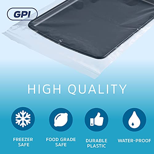 GPI - Extra-large Zip Bags, 14" x 20" Large Reclosable Lock Zip Bags, Clear Plastic Zipper Storage Bags with Zip Top Lock for Freezer, Apparel, Clothing, Food, Supplies - 100 Count - size: 14" x 20"