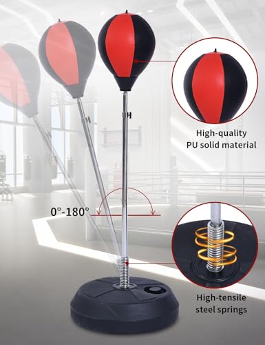 Punching Bag with Stand, Height Adjustable Boxing Speed Bag Adult - size: Adult