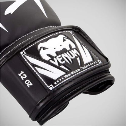 Venum Elite Boxing Gloves - color: Black/White, size: 10-Ounce