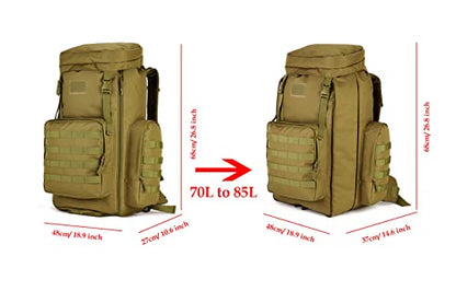 Hiking Backpack 70L Large 85L Tactical Backpack MOLLE Military Trekking Rucksack