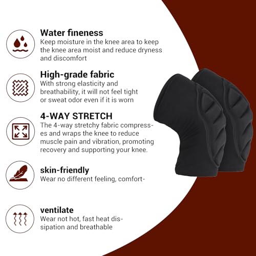 PISIQI Knee Pads Compression Leg Sleeve Knee Brace Sleeve Thicken Anti-Collision Thick EVA Padding for Basketball Football Volleyball Wrestling Protector Gear - size: Small