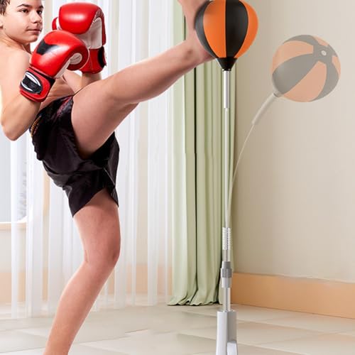 Boxing Reflex Bag Boxing Speed Trainer | with Spring Base Height Adjustable Stable Reaction Trainer for Kicking Practice Physical Health Fitness Workouts Home - size: 110-130cm